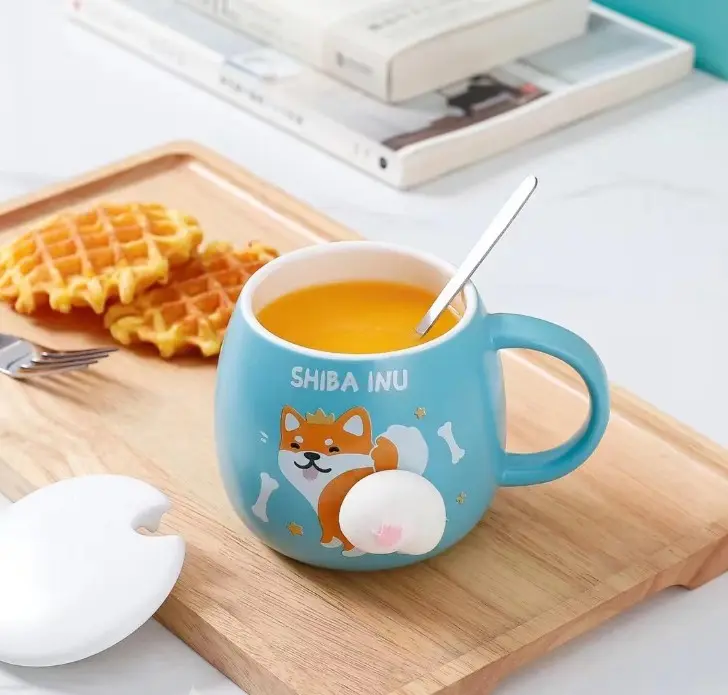 RUMAUMA Mug Porcelain SET Squish Cangkir Minum Anti Panas Murah 450ML 3