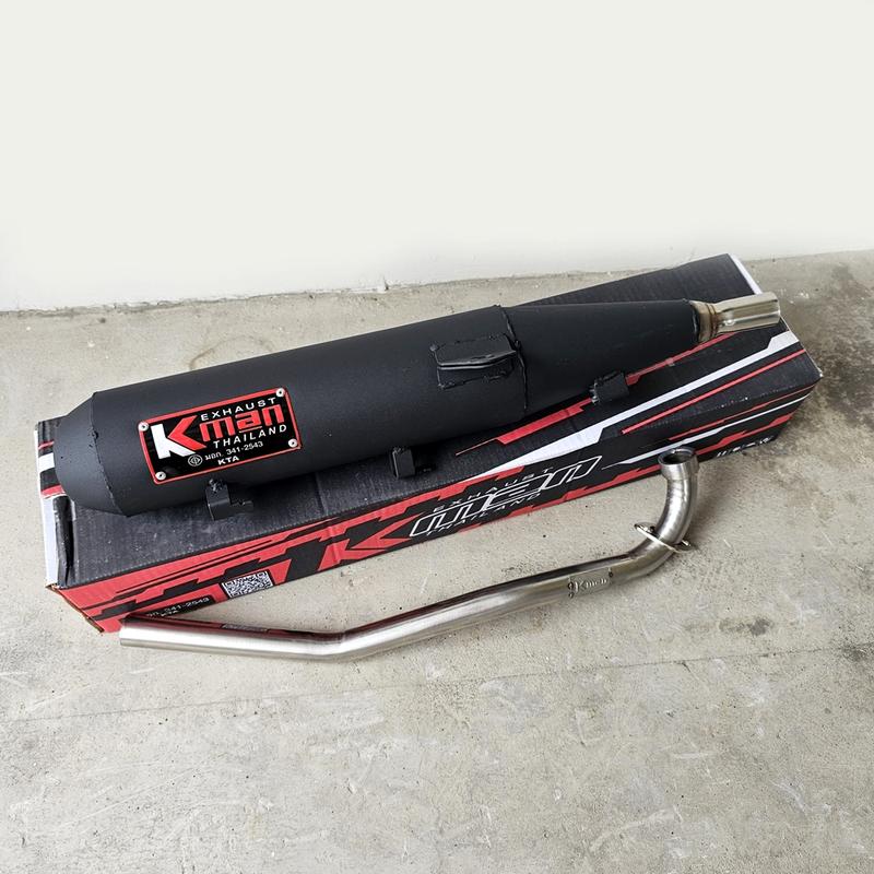 Product Introduction of ท่อผ่า ท่อแต่ง ท่อ K-man WAVE125i 2023-2024 ผ่าหมก คอเลส ทรงเดิม ปลายดำ มี มอก.แท้ เวฟ 2023 โปรโมชั่น ราคาถูก ท่อแต่ง ท่อซิ่ง มอเตอร์ไซค์ Motorcycle สแตนเลส รถ 2