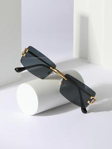 Lentes de verano, Lentes de sol sin montura cuadrados para mujeres/hombres, Esenciales de verano elegantes, Esenciales para viaje, Regalo para novia/novio