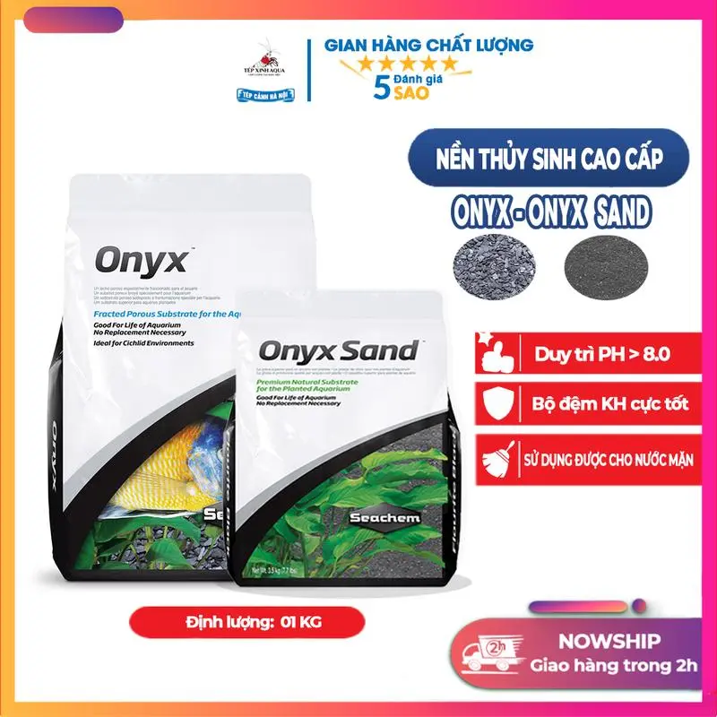 Nền Thủy Sinh Cao Cấp - Onyx Hạt to/ Onyx Sand  Seachem Khối Lượng 500G - 1kg - Tép Xinh Aqua