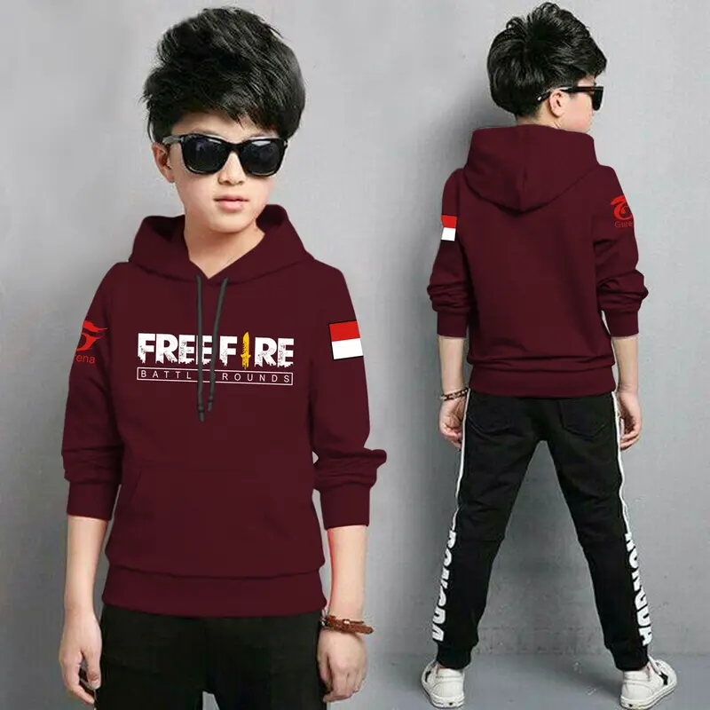 Jaket FF BENDERA Anak Laki Laki/Jaket Anak Terbaru/Hoodie Anak / Anak Gaming Bahan Fleece Tebal 4-11 TAHUN 3