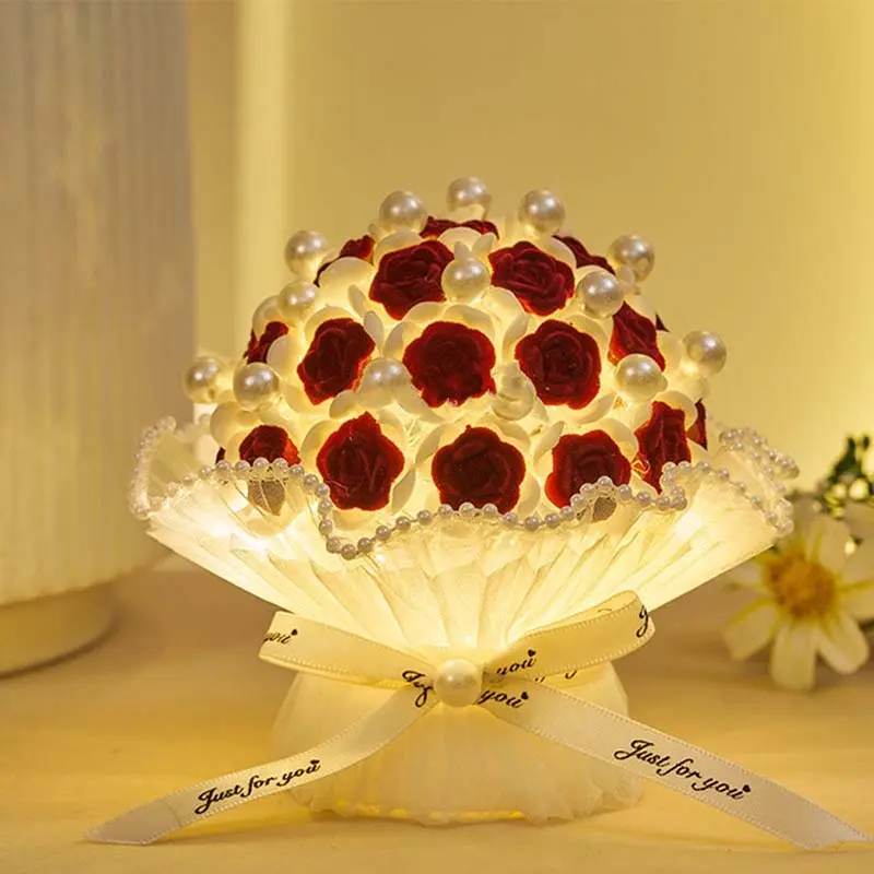 DIY Handmade Rose Bouquet Atmosphere Lamp Night Light Material Package Creative Birthday Gift