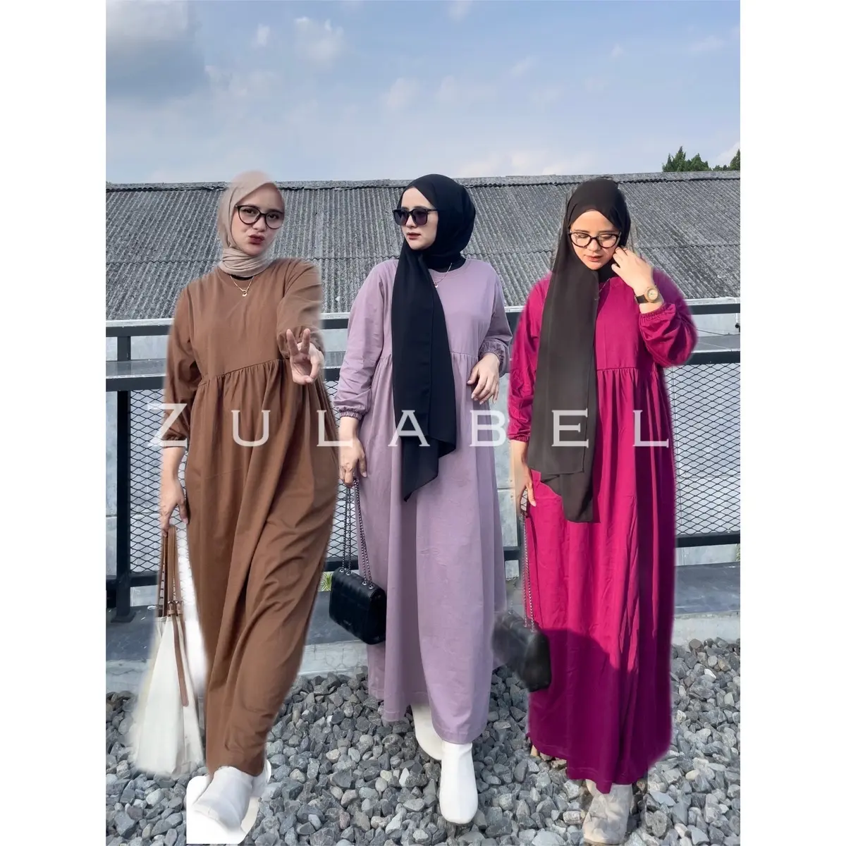 Nuwa Midi Dress Busui Katun Kaos Combed 30s Polos