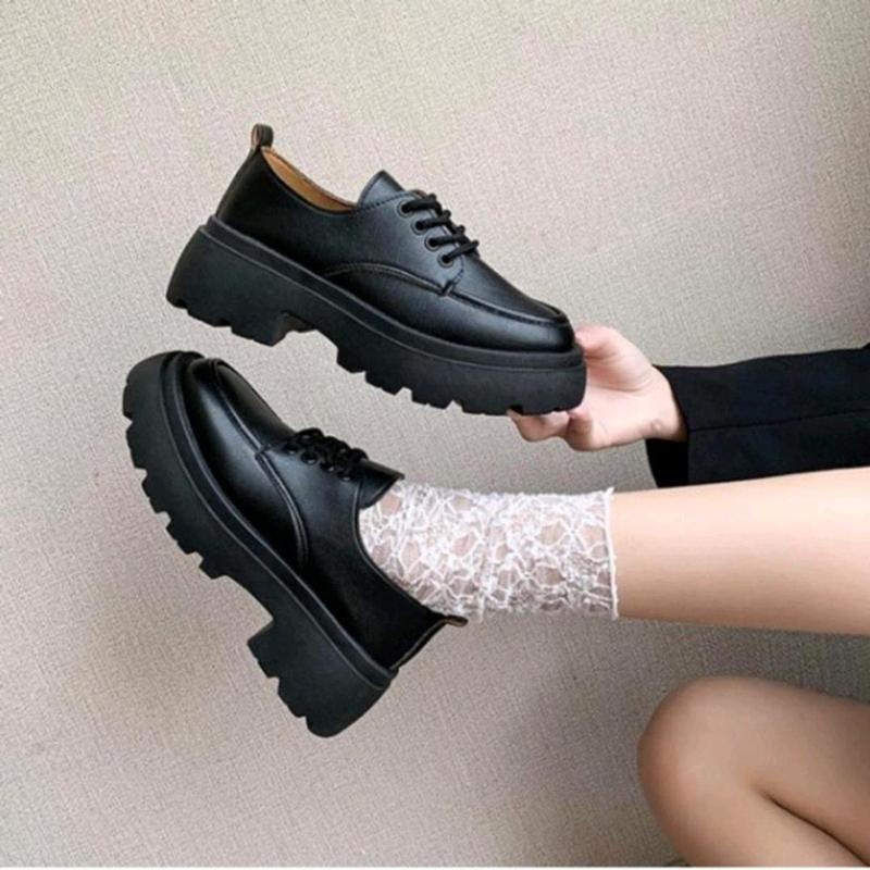 Giày Oxford bốt đốc nữ Ulzzang đế nâu 5cm trẻ trung năng động Shoes CHEMSTORE 5