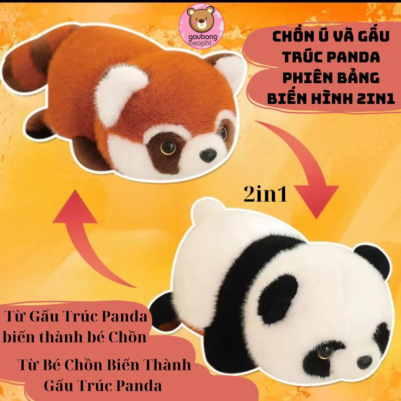 Gấu Bông Panda Biến Hình Chồn Ú 2in1 Độc Lạ Đáng Yêu Quà Tặng Dành Cho Mọi Lứa Tuổi Thú Nhồi Bông Thú Bông Đồ Chơi Toy