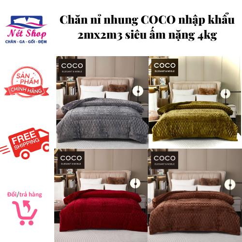 Loại I - 3kg9 Chăn lông thỏ COCO hàng dày siêu ấm 2mx2m3 nhập khẩu sang trọng