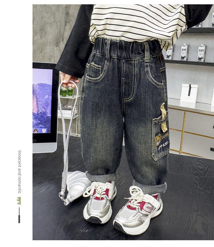 Product Introduction of Quần Dài Jean Mùa Xuân Và Mùa Thu, Dành Cho Trẻ Em, Nam Và Nữ, Dáng Rộng Vừa Vặn, Quần Hoạt Hình, Quần Phong Cách Hàn Quốc, Hàng Mới Về Năm 2024, 2025 13