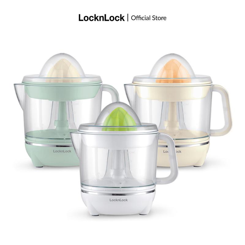  Máy vắt cam tự động cầm tay mini LocknLock EJJ231 700ml 40W - Thiết kế gọn nhẹ trong suốt 2 Đầu xoay vắt tự động xoắn 2 chiều 3 màu 