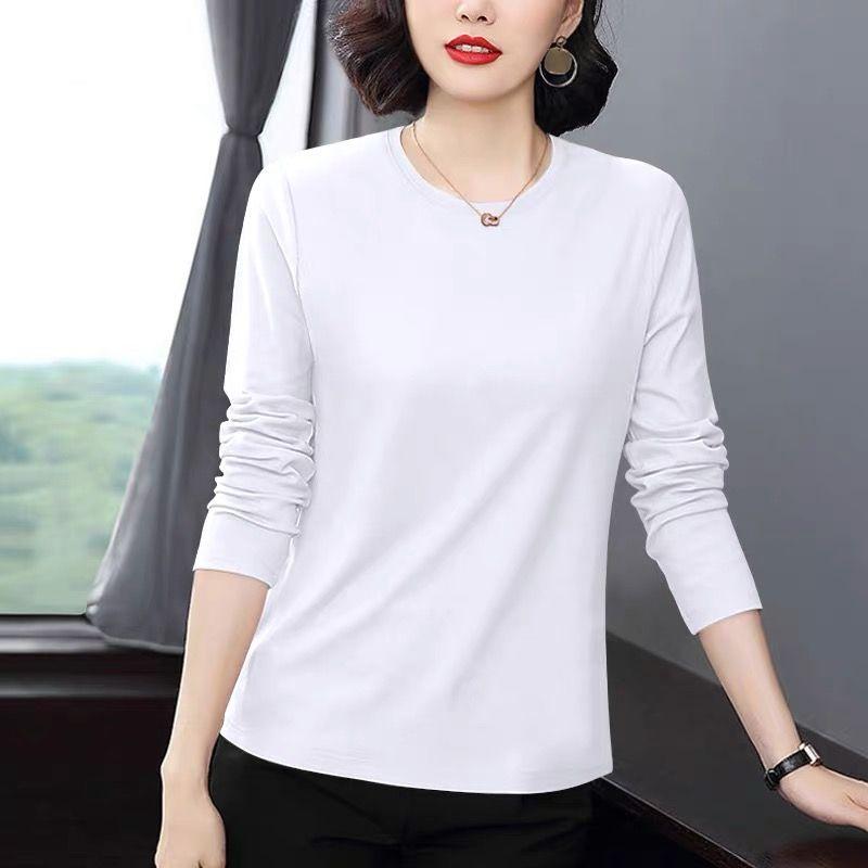 Product Introduction of Áo thun dài tay màu trơn cho mẹ trung niên 2024 Áo nữ mùa thu và mùa đông có thể mặc bên trong Áo lớp cơ bản mặc bên trong quần áo mùa thu cho người trung niên và cao tuổi 6
