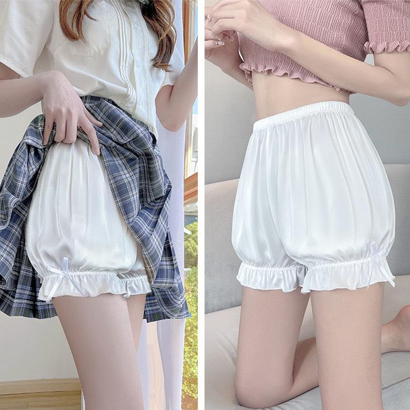 Product Introduction of Quần mặc trong váy lụa lá phối nơ dễ dương 6