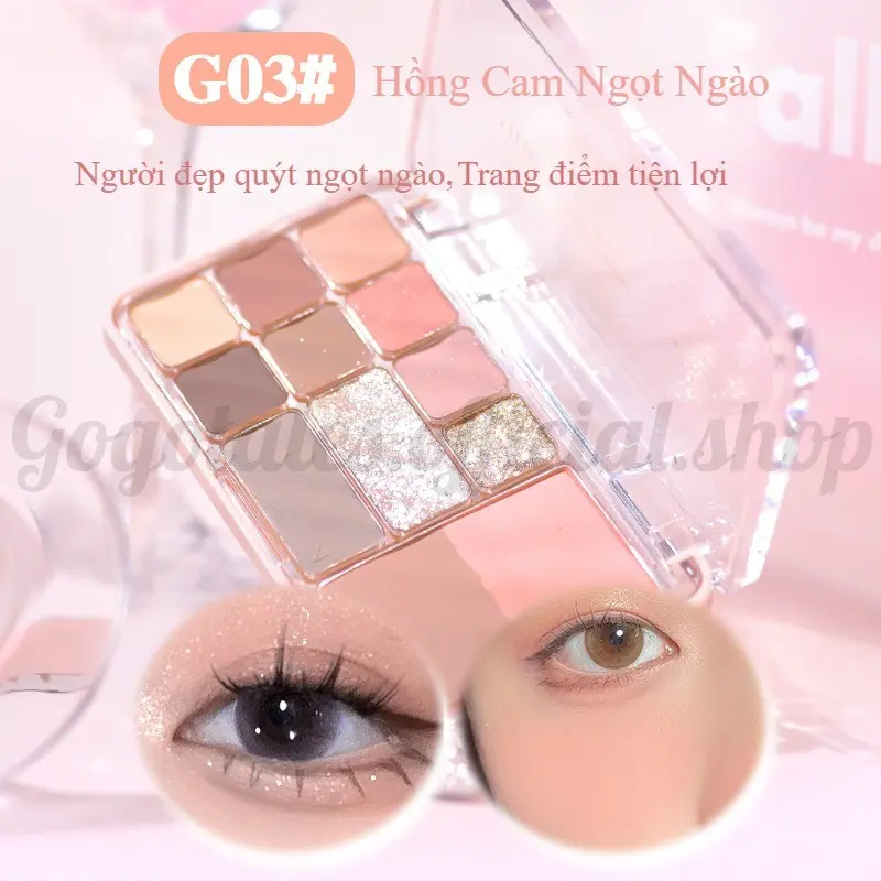 GOGO TALES - Bảng phấn mắt má tạo khối 4 in 1 Gogotales Heart Racing GT724 Trang Điểm Mỹ Phẩm Cosmetic 8