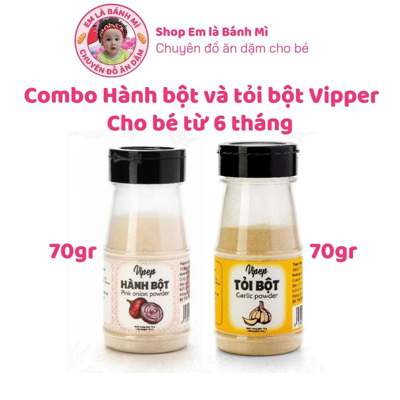 Combo hành bột và tỏi bột gia vị cho bé 6 tháng