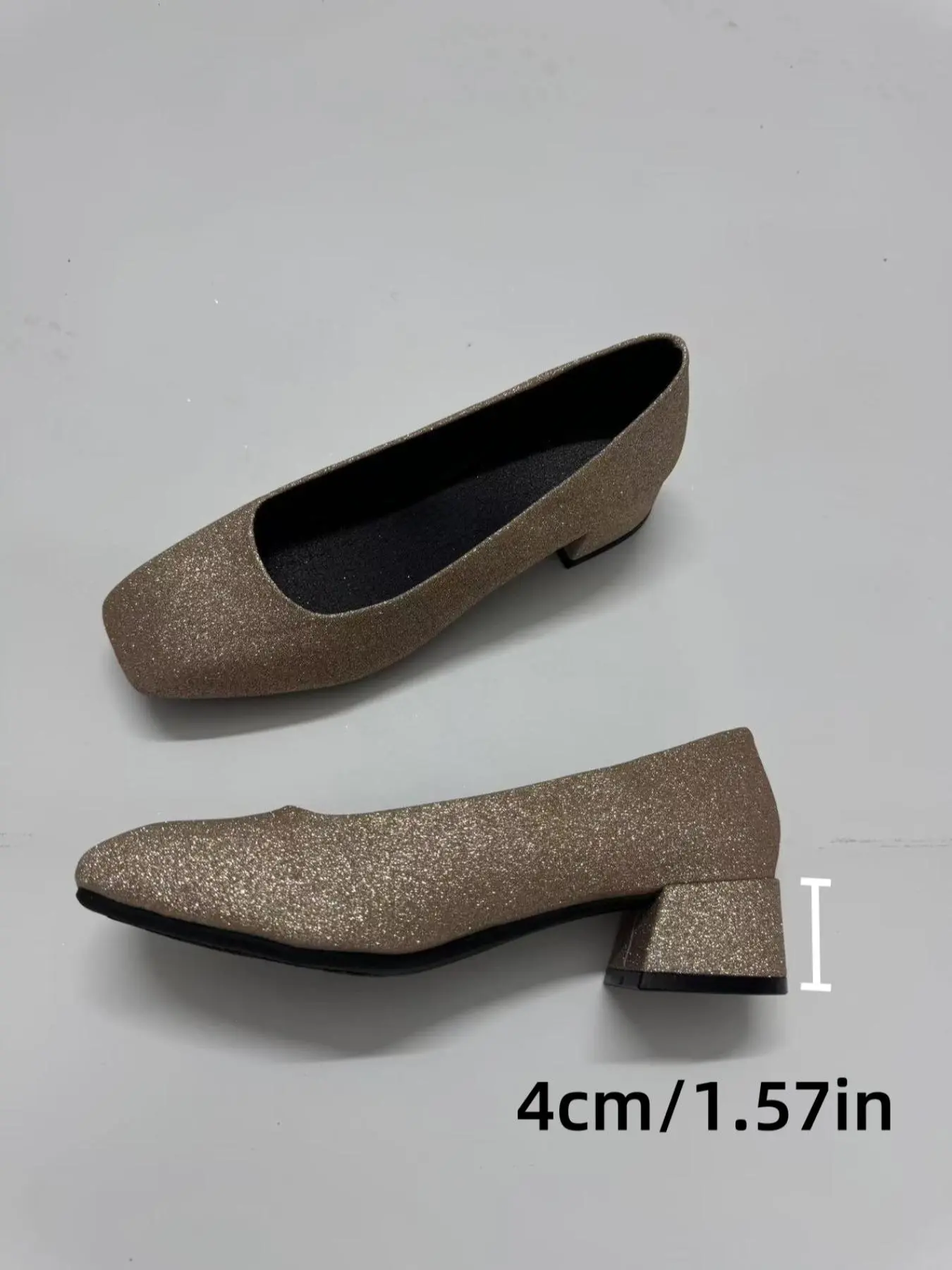 Women's Elegant Glittering Square Toe Heels, Fashionable High Heels for Party, Daily Clothing Decor for Women & Girls, Footwear