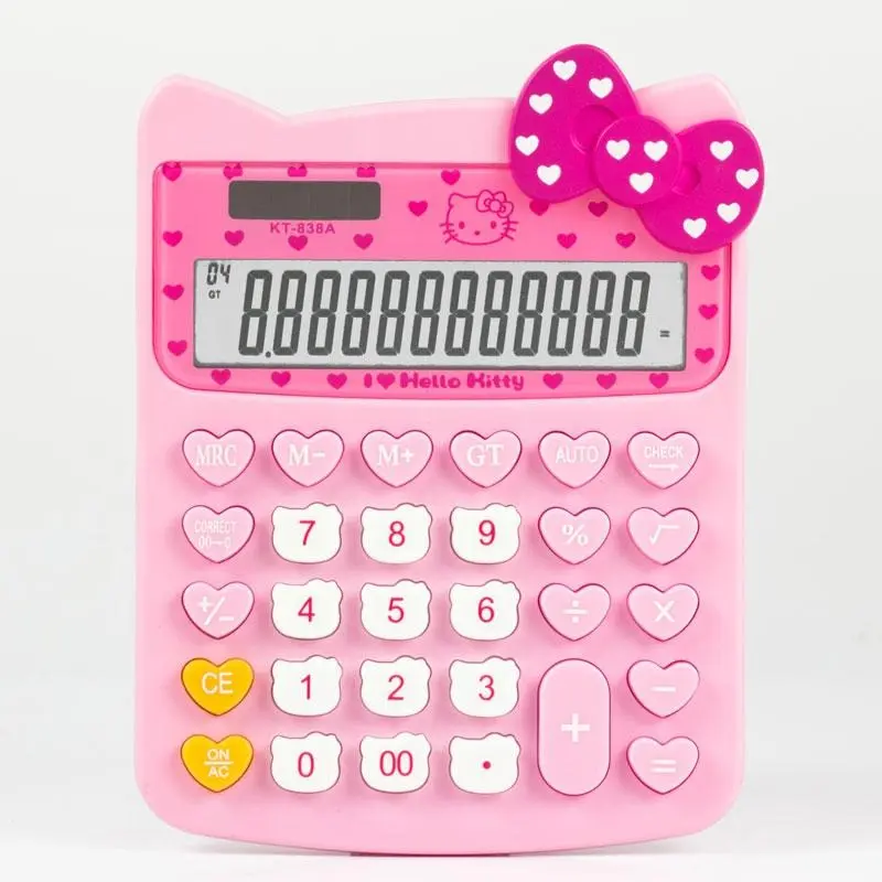 Kalkulator HELLO KITTY KT 838 - Kalkulator 12 Digit - Kalkulator Anak Unik Lucu Pink 1