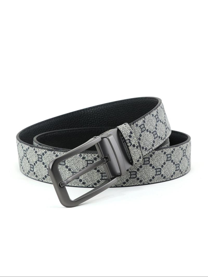 Product Introduction of Men's Letter Print Tape Belt, 2024 New Style Business Casual Waistband for Work Office, Fashion All-match Clothes Accessories for Working, Dating, Party Wear 0
