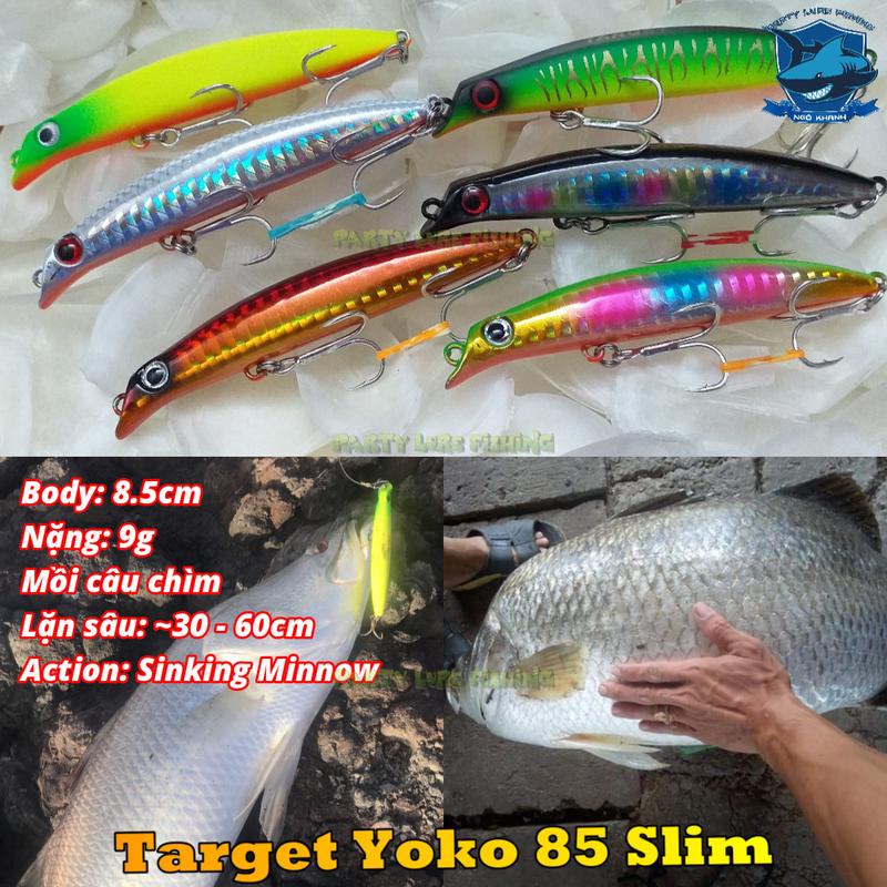 Target Yoko 85 Slim 9g, mồi câu cá chẽm, măng, chéc, mú...