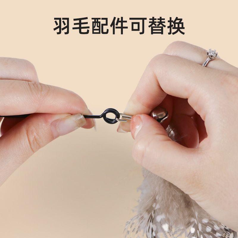 Bộ Trêu ghẹo mèo lò xo tay cầm bằng gỗ, Cấp CFA, 30 ngày bán chạy, Thích hợp cho mèo con, Tự-Hi, làm giảm Bó Sát Đầu thay thế chuông, Đồ chơi chống cắn, 30 miếng, Hàng mới về năm 2025 8