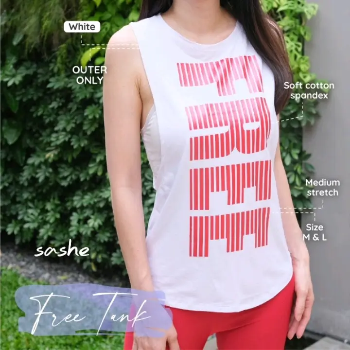 Free Tank (OUTER ONLY) Rompi Tanktop Olahraga Wanita Senam Aerobic Zumba Nyaman Uniseks Cepat Kering Berpori 2