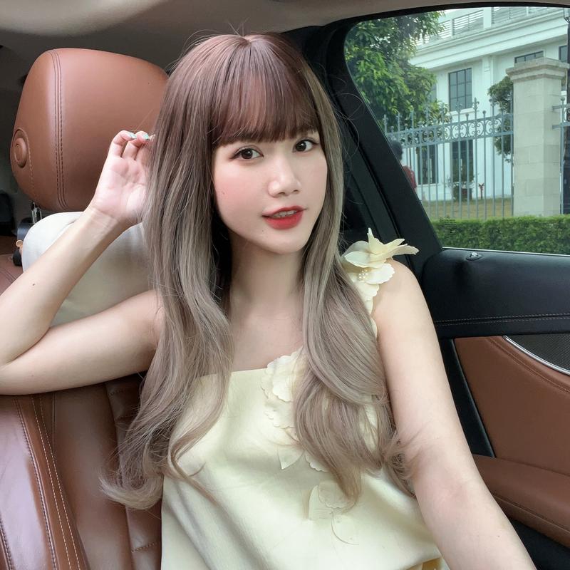 Tóc Giả Nguyên Đầu - Chịu Nhiệt: YD346 Xoăn Lơi Ombre Khói 60cm (Kèm Lược Gỡ Rối + Lưới Trùm)