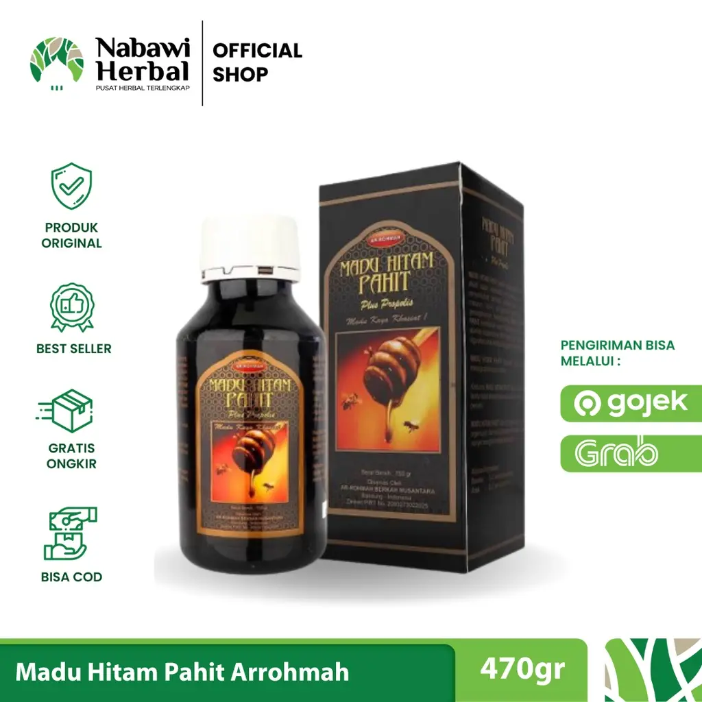 AR-ROHMAH - Madu Hitam Pahit Arrohmah 750gr Hitam Pahit Insulin