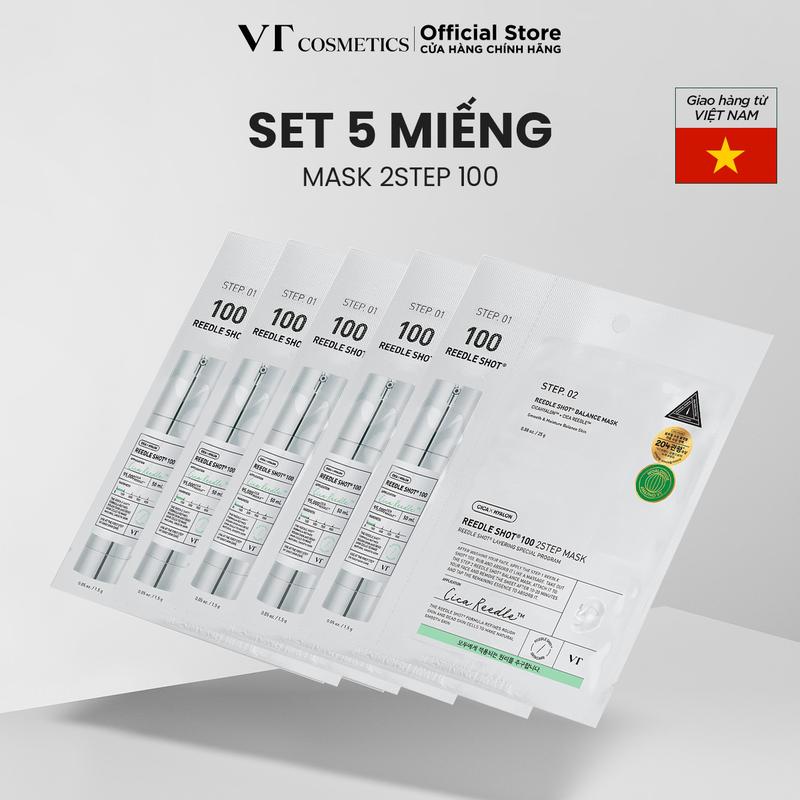 [Combo] 5 miếng Mặt nạ dưỡng da 2 bước VT Reedle Shot 100/300/700 2Step Mask