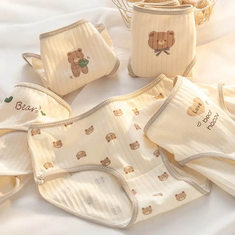 Women's Underwear Made of Pure Cotton Cute Little Bear Waist Bag Hip Triangle Pants