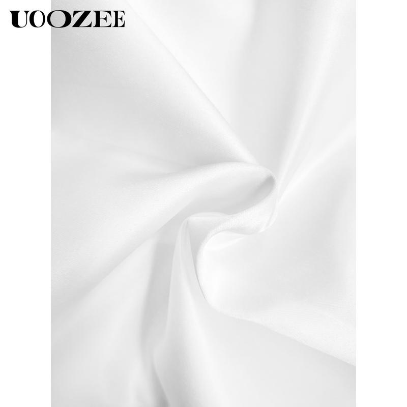 Product Introduction of Long Sleeves Loose Buttoned Solid Color Stand Collar Blouses&Shirts Tops 10