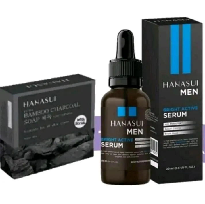 Paket Perawatan Wajah dan Skincare Pria Hanasui Men 2 in 1 Kontrol Minyak Tanpa Pengharum Semua Jenis Kulit - Membersihkan