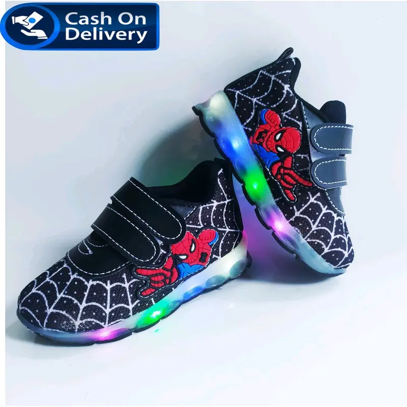 SEPATU SNEAKER LED spiderman anak laki-laki terbaru 0