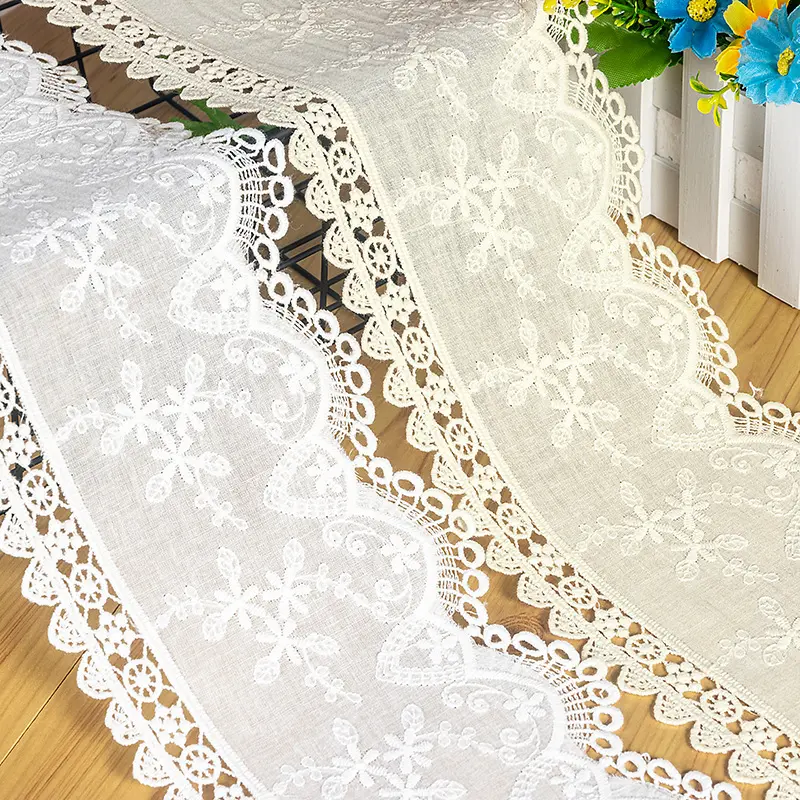 Factory Wholesale New Hollow Cotton Embroidery Women's and Children's Clothing Clothing Accessories Water Soluble Three-Dimensional Lace Cloth Material