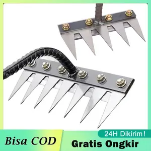 Cangkul PACUL CADONG Penyiang Gulma Weeding Garu Harrow /Taman Rake Besi Rake Penyiangan Besi Tugas Berat Alat Berkebun Sayuran Taman Berkebun Besi Cangkul