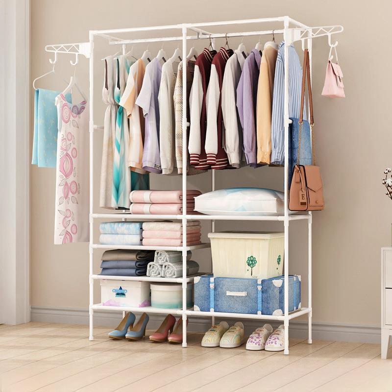 Product Introduction of 4-layer Clothes Rack, 1 Count Multifunctional Clothes Space Saving   Clothes Organizer, Home Organizer for Bedroom, Living Room, Office 4