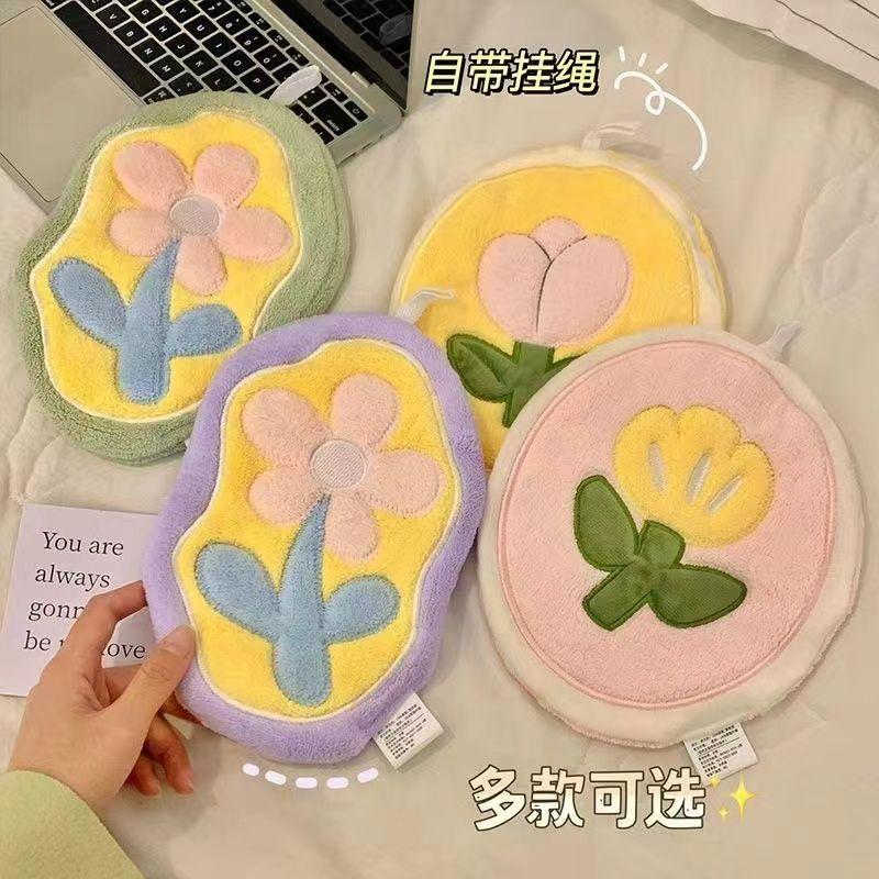 Khăn Tay Thiết Kế Hoa Dễ Thương, Có Chức Năng Treo, Thấm Nước Mạnh, Nhanh Khô, Thích Hợp Sử Dụng Tại Nhà, Không Rụng Lông, Thích Hợp Cho Trẻ Em, Khăn Tay, Làm Bằng Vải Dày, Sử Dụng Trong Phòng Tắm 0