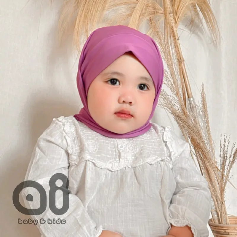 pashmina malay jersey premium anak usia 1-10 Tahun Muslim Jilbab Kerudung Instan Kerudung Instan Bayi 5