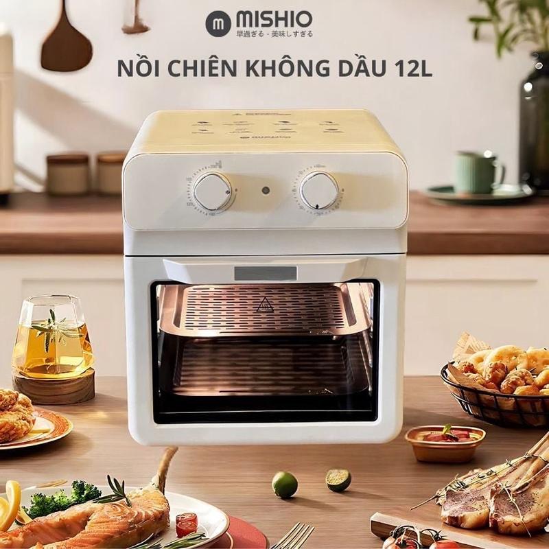 Nồi Chiên Không Dầu Mishio Dung Tích 2L 8L 12L bảo hành 24 tháng