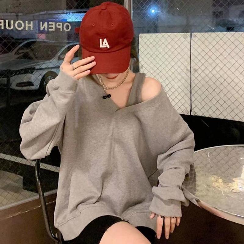 Áo nỉ nữ áo sweater nữ trễ vai chất nỉ cotton xịn xò A128 SUTANO 8