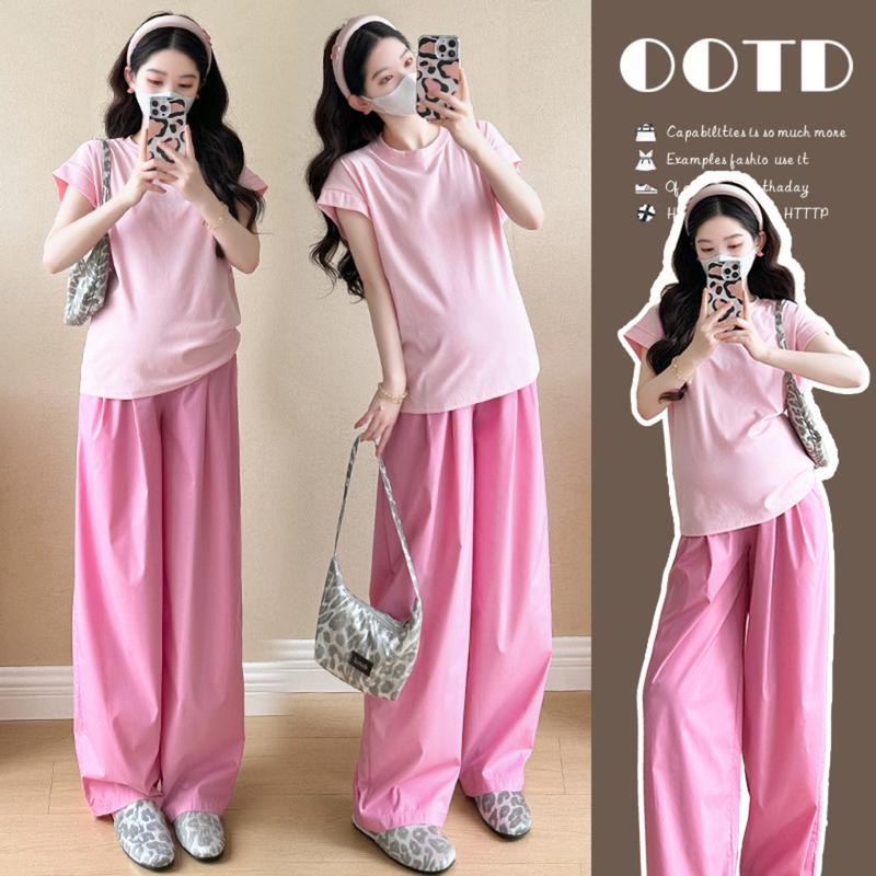  Young Mom | Set đồ bộ bầu BV334 gồm áo và quần bầu kiểu dáng trẻ trung chất vải mát mẻ phong cách Hàn Quốc size S-2XL thoải mái cho mẹ bầu 