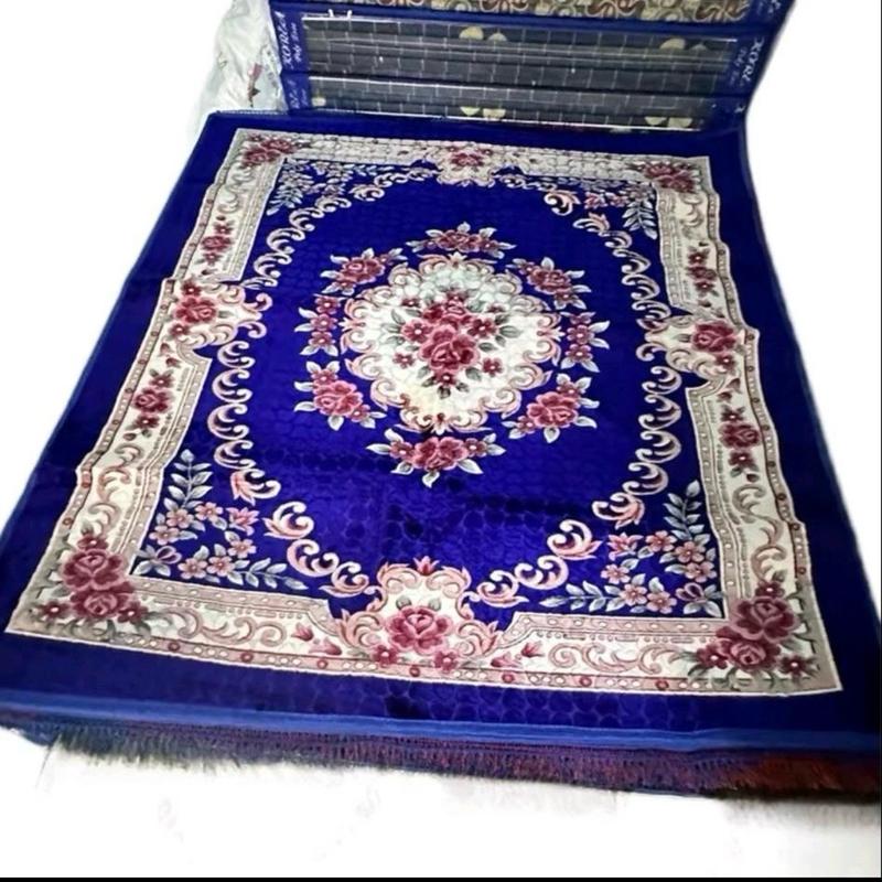 thảm lụa giường nhung 1.8m-2m thambali tra th ả thảm trải sàn đa giác vàng lông