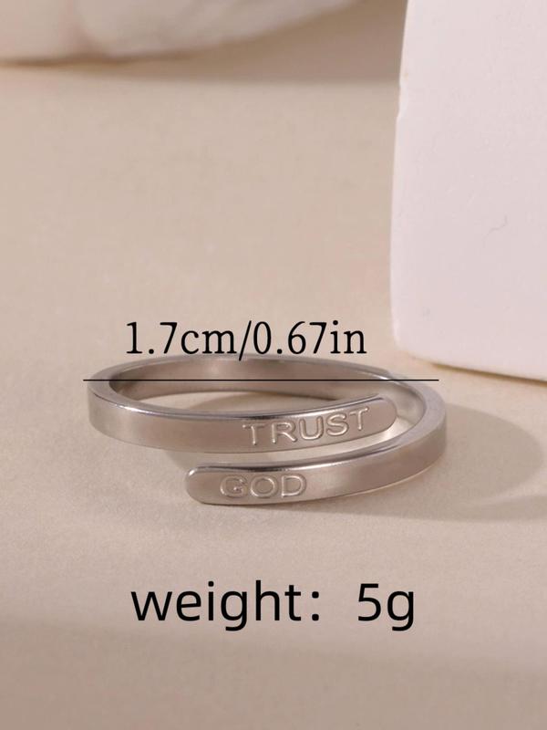 Adjustable Stainless Steel Ring, Fashion Jewelry for Party, Daily Clothing Decor, Trendy All-match & Exquisite Jewelry for Birthday Gift 1