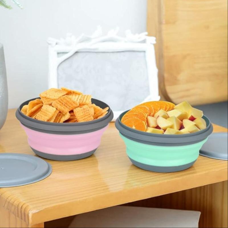 Foldable Silicone Bowl, 3 Counts/set Food Storage Bowl With Lid, Compact Lightweight Bowl For Travel & Outdoor Equipment, Office Lunch 5