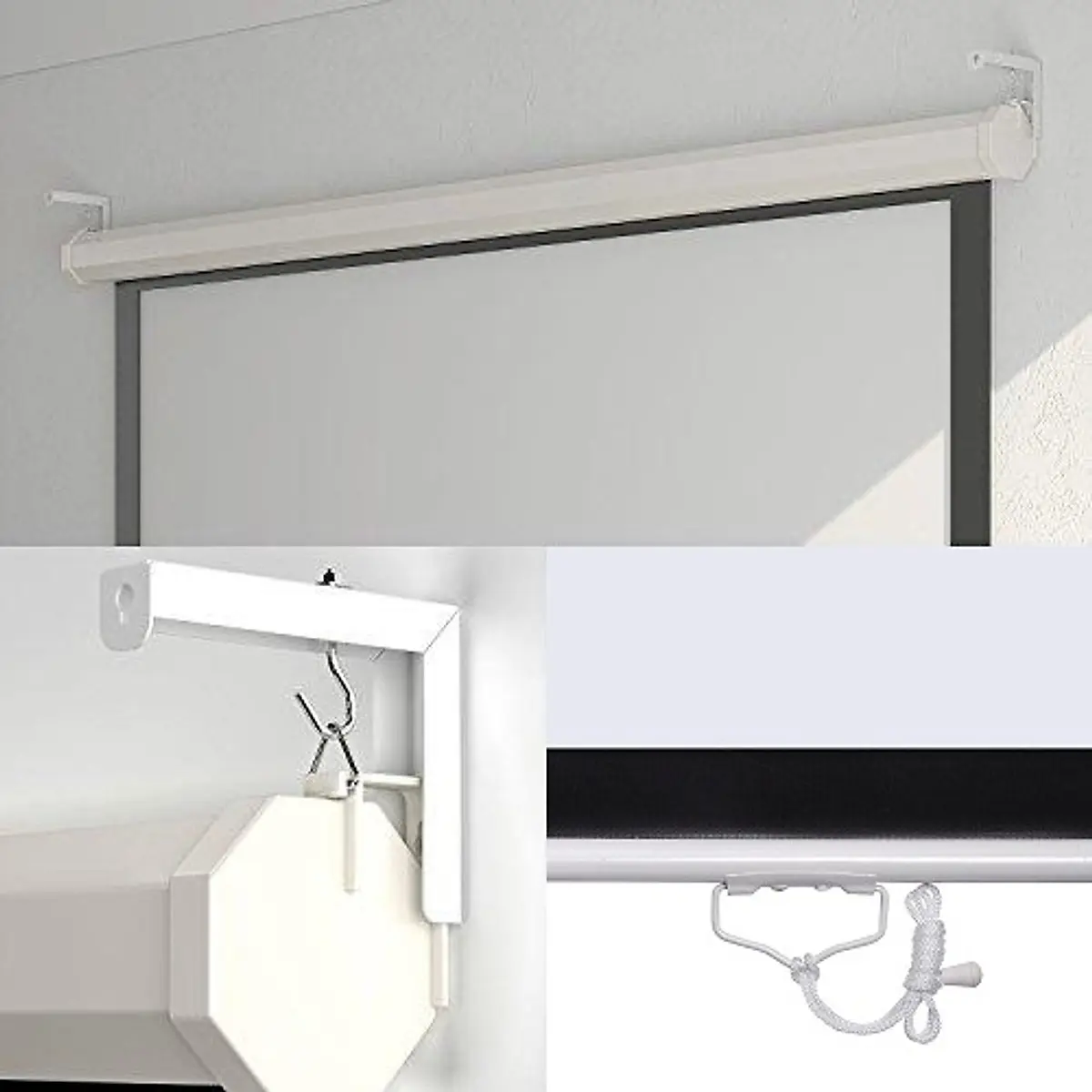Màn Chiếu Treo Tường Kéo Tay Apollo 120 inch 2m13 x 2m13 - Háng chính hãng BH 12 Tháng Phụ Kiện Kem