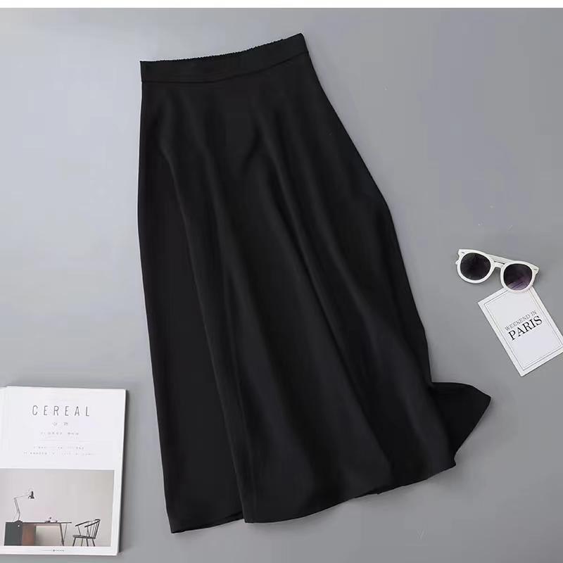 Product Introduction of Floral High-Waist Skirt Semi-Elastic Waist Midi-Length Skirt Casual Fashionable A-Line Skirt Double-Layer Anti-Exposure Design 12