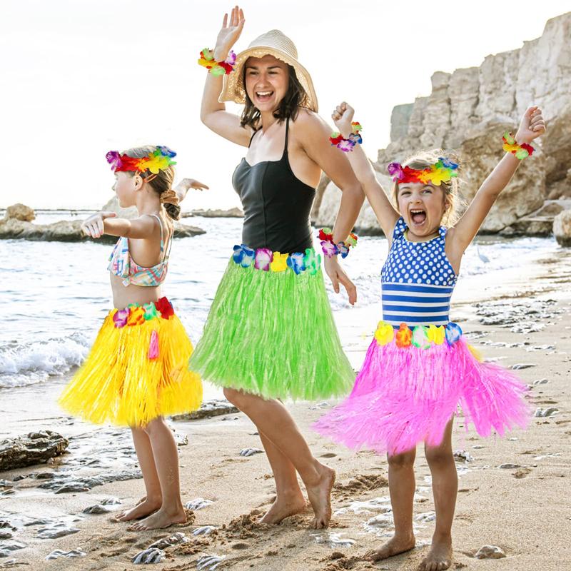 Colorful Hawaiian Grass Skirt Decoration, Tropical Beach Party Supplies, Party Decoration Supplies for Birthday & Holiday, Gifts 4