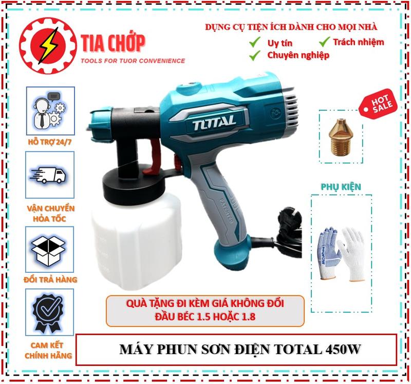 Máy phun sơn dùng điện 450W TT3506 NEW tặng kèm thêm 1 đầu béc 1.5 hoặc 1.8