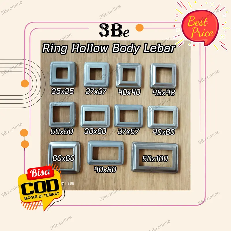Ring hollow 40x80 mm tapak hollow minimalis ornament pintu pagar besi 2