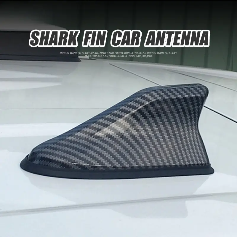 FANMAO Carbon Fiber Car Antenna Shark Fin Decoration Racing Roof Radio FM/AM Signal Receiver Cover ABS Waterproof Automobile Exterior Accessories