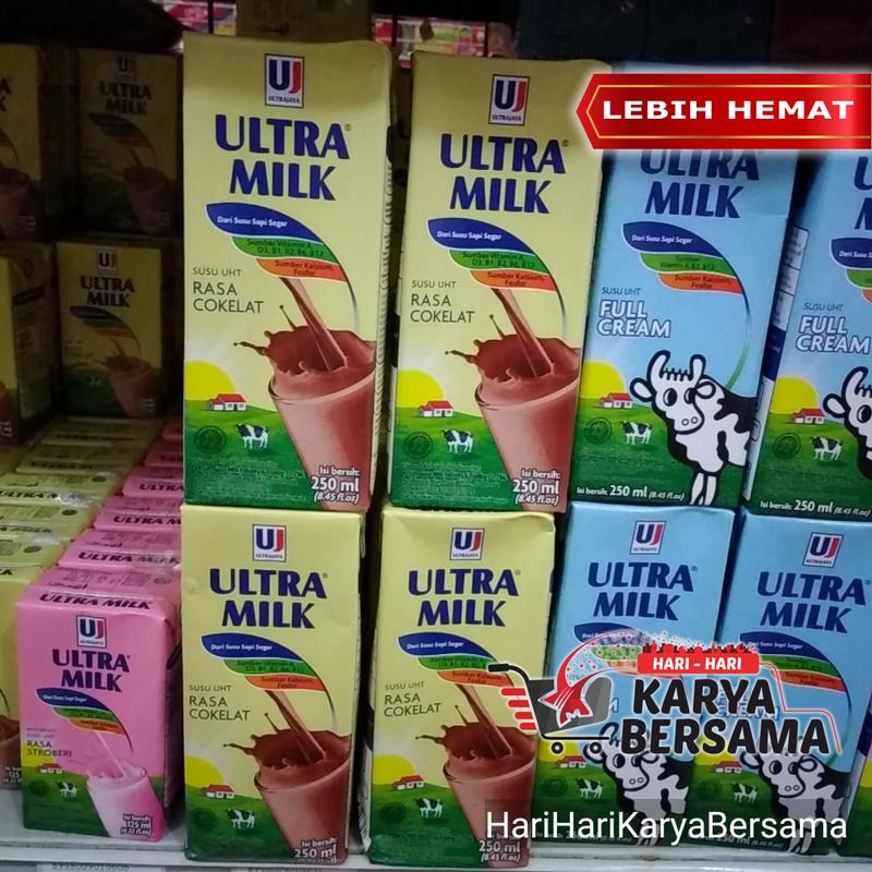 MINUMAN SUSU CAIR ULTRA MILK COKLAT UHT PACK ISI 6'S X 250ML 1