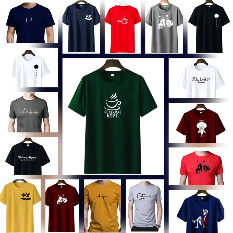 Kaos distro murah 50 Ribu Dapat 3 Pcs no Katun Motif Distro  Nyaman Polyester Soft Lokal 1