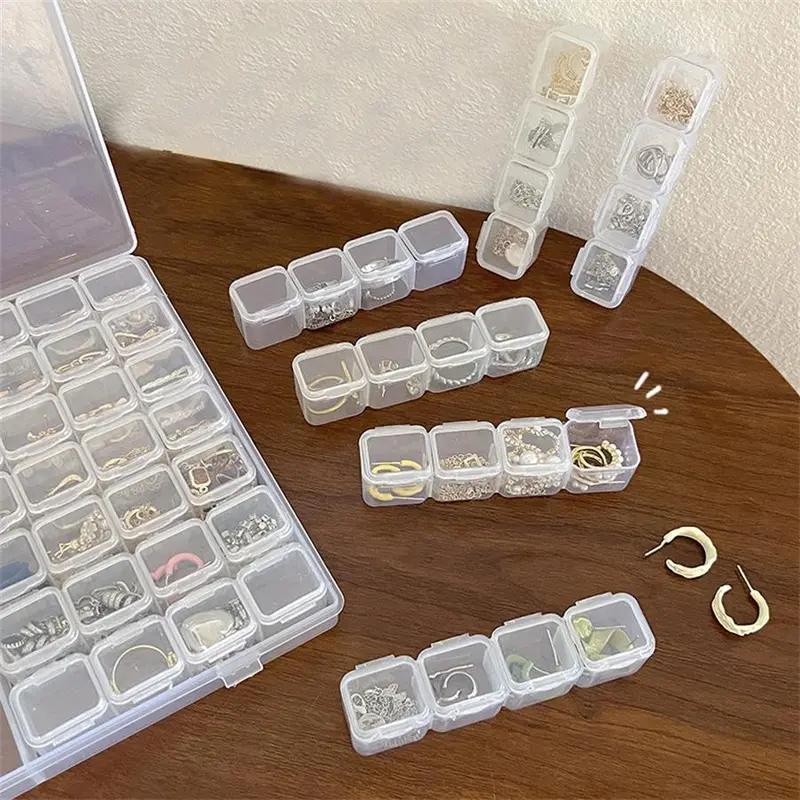 Jewelry Storage Box, 1 Count 28 Grids/56 Grids Jewelry Organizer, Home Organizer for Earrings, Necklaces, Bracelets 4