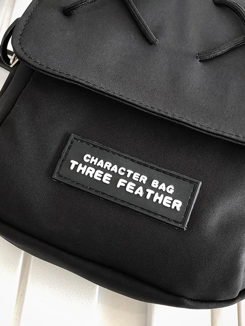 Product Introduction of Men's Casual Plain Color Nylon Crossbody Bag,  Trendy Letter Pattern Zipper Shoulder Bag for Work & School 6